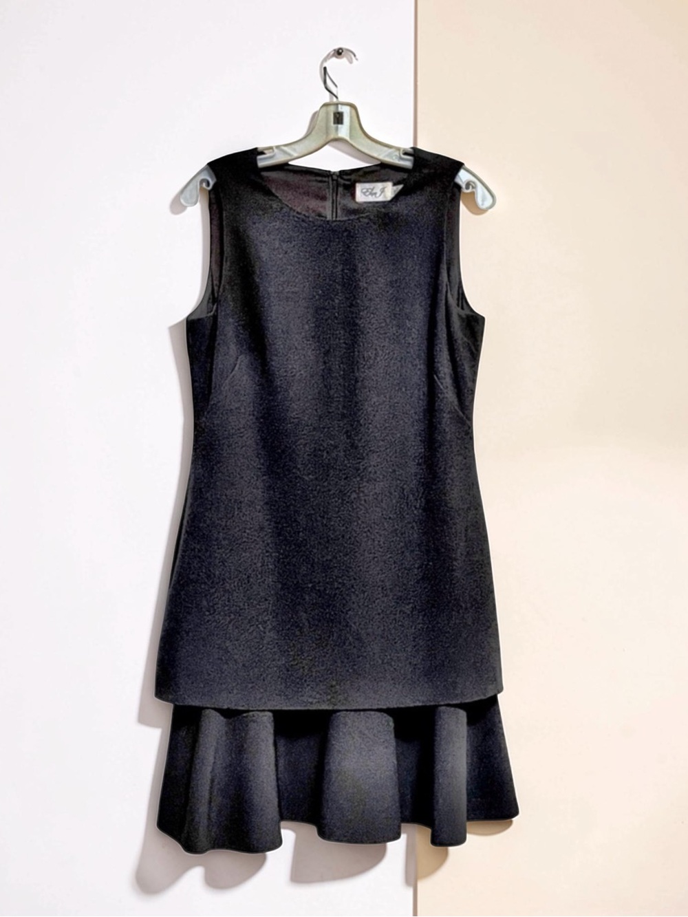 Eliza J Black Tiered Cocktail Dress | Size 10 | Sleeveless Elegant Minimalist